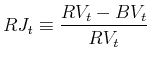 \displaystyle RJ_t \equiv \frac{RV_t - BV_t}{RV_t}