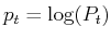  p_t=\log(P_t)