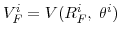  V_{F}% ^{i}=V(R_{F}^{i},\;\theta^{i})