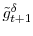 \tilde{g}_{t+1}^{\delta}