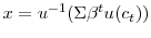 x=u^{-1}(\Sigma\beta ^{t}u(c_{t}))