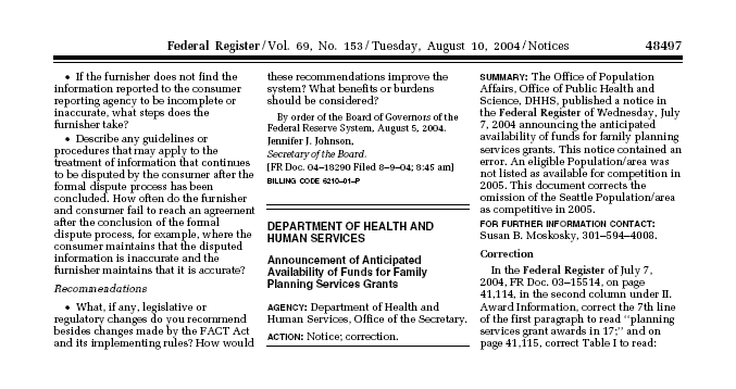 Federal Register Notice, 4th page