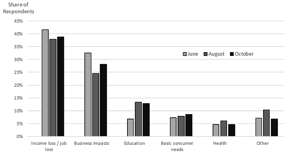 Figure 7. Top reported impacts to the communities served by respondents. See accessible link for data.