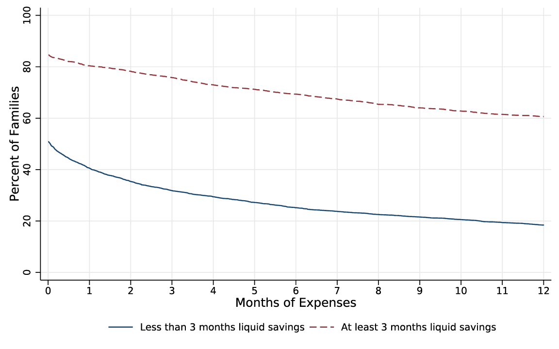 Figure 3. Quasi-liquid savings expressed in terms of months of families' own recurring expenses.