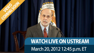 Watch live on Ustream March 20, 2012 12:45 p.m. ET