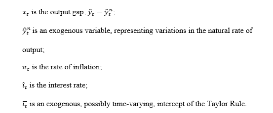 definition of variables in three equation model