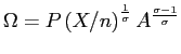 $ \Omega=P\left( X/n\right) ^{\frac{1}{\sigma}} A^{\frac{\sigma-1}{\sigma}}$