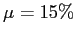 $ \mu=15\%$