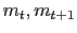 $ m_{t},m_{t+1}$