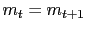 $ m_{t}=m_{t+1}$