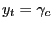 $\displaystyle y_{t}=\gamma_{c}$