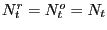 $ N_{t}^{r}=N_{t}^{o}=N_{t}$