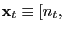 $ \mathbf{x}_{t}\equiv\lbrack n_{t},$
