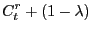 $\displaystyle C_{t}^{r}+(1-\lambda)$