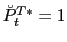 $ \breve{P}_{t}^{T\ast}=1$