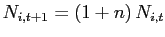 $ N_{i,t+1}=\left( 1+n\right) N_{i,t}$