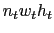 $ n_{t} w_{t} h_{t}$