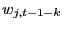 $ w_{j,t-1-k}$