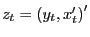 $ z_{t}=\left( y_{t},x_{t}^{\prime}\right) ^{\prime}$