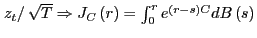 $ \left. z_{t}\right/ \sqrt{T}\Rightarrow J_{C}\left( r\right) =\int_{0} ^{r}e^{\left( r-s\right) C}dB\left( s\right) $