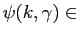 $\displaystyle \psi(k,\gamma)\in$