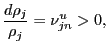 $\displaystyle \frac{d\rho_{j}}{\rho_{j}}=\nu_{jn}^{u}>0, $