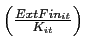 $ \left( \frac{ExtFin_{it}}{K_{it}}\right) $