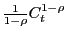 $ \frac{1} {1-\rho}C_{t}^{1-\rho} $