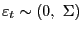 $ {\varepsilon}_{t}\sim\left( 0,\ \Sigma\right) $