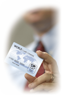 Photo of a man holding a credit card.
