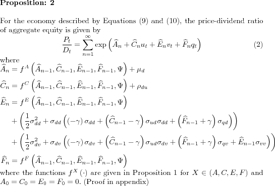 \begin{proposition} % latex2html id marker 557\singlespacing For the economy d... ...ight) $ and $A_{0}=C_{0}=E_{0}=F_{0}=0.$ (Proof in appendix) \end{proposition}
