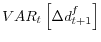 \displaystyle VAR_{t}\left[ \Delta d_{t+1}^{f}\right]