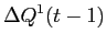 LaTex Encoded Math: \displaystyle \Delta Q^{1}(t-1)