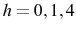  h=0,1,4