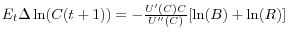 $E_t \Delta \ln (C(t+1))=-\frac{{U}'(C)C}{{U}