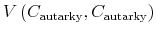 \displaystyle V\left( C_{\text{autarky}},C_{\text{autarky}}\right)