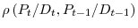\rho\left( P_{t}/D_{t},P_{t-1}/D_{t-1}\right)