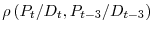 \rho\left( P_{t}/D_{t},P_{t-3}/D_{t-3}\right)