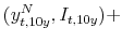 \displaystyle ( y^{N}_{t,10y}, I_{t,10y}) +