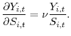 \displaystyle \frac{\partial{Y_{i,t}}}{\partial{S_{i,t}}} = \nu \frac{Y_{i,t}}{S_{i,t}}. 