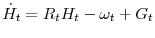 \displaystyle \dot{H}_{t}=R_{t}H_{t}-\omega _{t}+G_{t}
