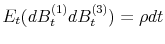  E_{t}% (dB_{t}^{(1)}dB_{t}^{(3)})=\rho dt