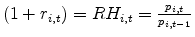  (1+r_{i,t})=RH_{i,t}=\frac{p_{i,t}}{p_{i,t-1}}