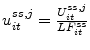  u_{it}^{ss,j}% =\frac{U_{it}^{ss,j}}{LF_{it}^{ss}}