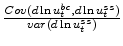  \frac{Cov(d\ln u_{t}^{bc},d\ln u_{t}^{ss})}{var(d\ln u_{t}^{ss})}