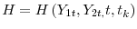 H=H\left( Y_{1t},Y_{2t,}t,t_{k}\right) 
