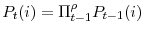 \displaystyle P_{t}(i) = \Pi_{t-1}^{\rho}P_{t-1}(i)
