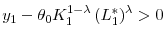  y_{1}-\theta _{0}K_{1}^{1-\lambda }\left( L_{1}^{\ast }\right) ^{\lambda }>0