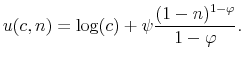 \displaystyle u(c,n)=\log(c)+\psi\frac{(1-n)^{1-\varphi}}{1-\varphi}.