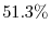  51.3\%